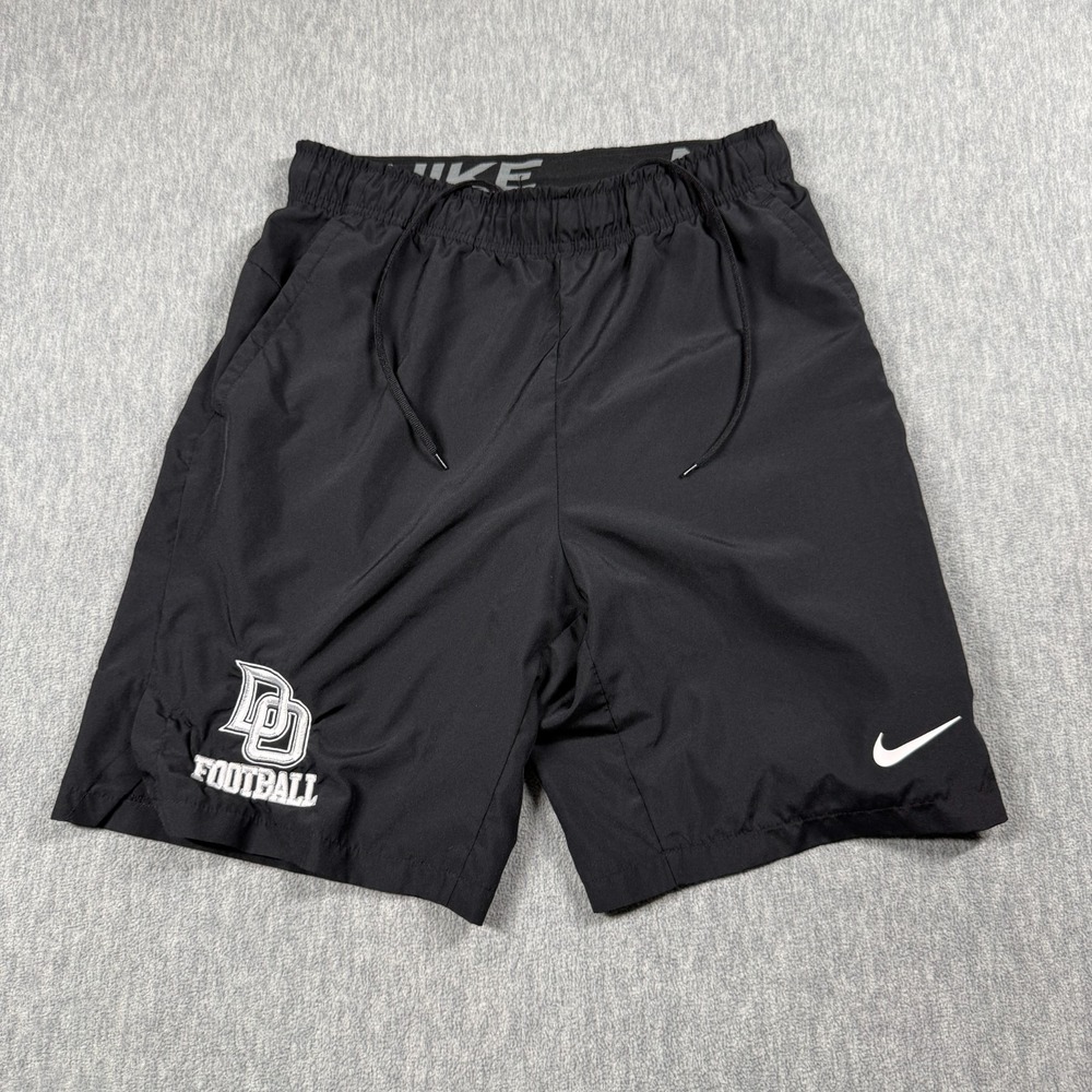 Nike Shorts Men S Black Dri-Fit Running Athletic UD Football Logo Workout Gym